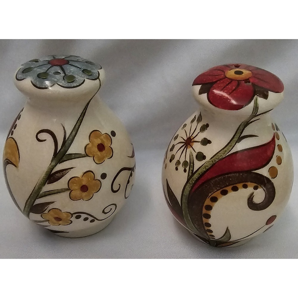 Pier 1 Imports Discontinued Salt & Pepper Shaker Set Carynthum Earthenware - Picture 6 of 15